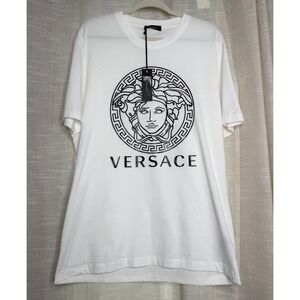 NWT Versace Medusa Logo Graphic Cotton White T-Shirt Men's Size IT 3XL US 46/XL